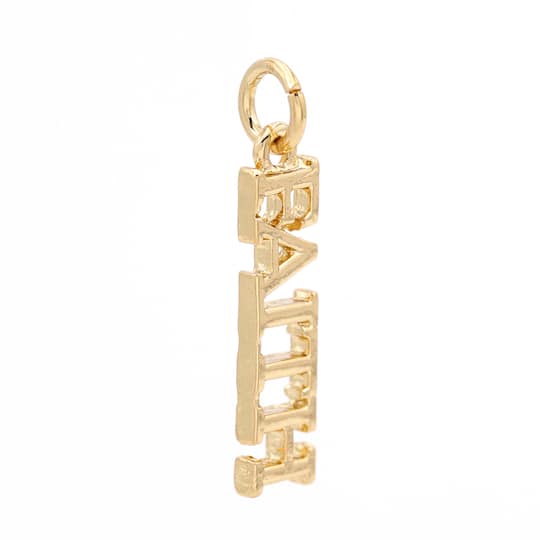 12 Pack: 14K Gold Plated Faith Charm by Bead Landing™